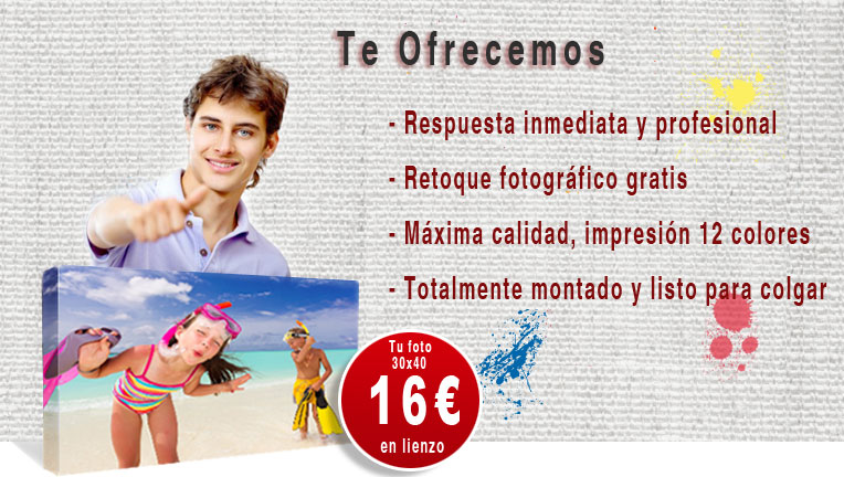 Tu fotografía en lienzo por 16 €